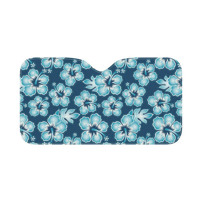 Blue Hibiscus Pattern Print Design HB011 Car Sun Shade-JorJune