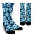 Blue Hibiscus Pattern Print Design HB011 Crew Socks-JORJUNE.COM