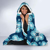 Blue Hibiscus Pattern Print Design HB011 Hooded Blanket-JORJUNE.COM