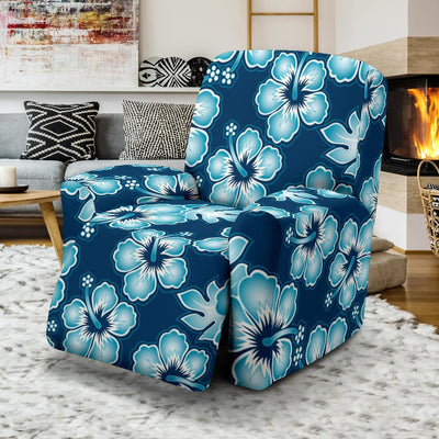 Blue Hibiscus Pattern Print Design HB011 Recliner Slipcover-JORJUNE.COM