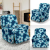 Blue Hibiscus Pattern Print Design HB011 Recliner Slipcover-JORJUNE.COM