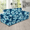 Blue Hibiscus Pattern Print Design HB011 Sofa Slipcover-JORJUNE.COM