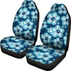 Blue Hibiscus Pattern Print Design HB011 Universal Fit Car Seat Covers