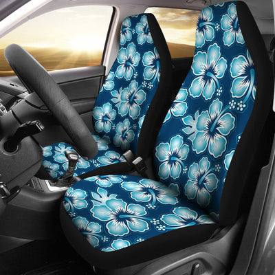 Blue Hibiscus Pattern Print Design HB011 Universal Fit Car Seat Covers
