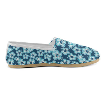 Blue Hibiscus Pattern Print Design HB011 Women Casual Shoes-JorJune.com