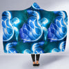 Blue Neon Sea Turtle Print Hooded Blanket-JORJUNE.COM