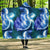 Blue Neon Sea Turtle Print Hooded Blanket-JORJUNE.COM