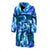 Blue Neon Sea Turtle Print Men Bath Robe