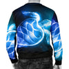 Blue Neon Sea Turtle Print Men Crewneck Sweatshirt