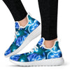 Blue Neon Sea Turtle Print Mesh Knit Sneakers Shoes