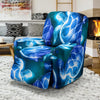 Blue Neon Sea Turtle Print Recliner Slipcover-JORJUNE.COM