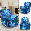 Blue Neon Sea Turtle Print Recliner Slipcover-JORJUNE.COM