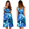 Blue Neon Sea Turtle Print Sleeveless Mini Dress