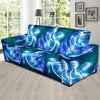 Blue Neon Sea Turtle Print Sofa Slipcover-JORJUNE.COM