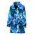 Blue Neon Sea Turtle Print Women Bath Robe