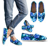 Blue Neon Sea Turtle Print Women Casual Shoes-JorJune.com