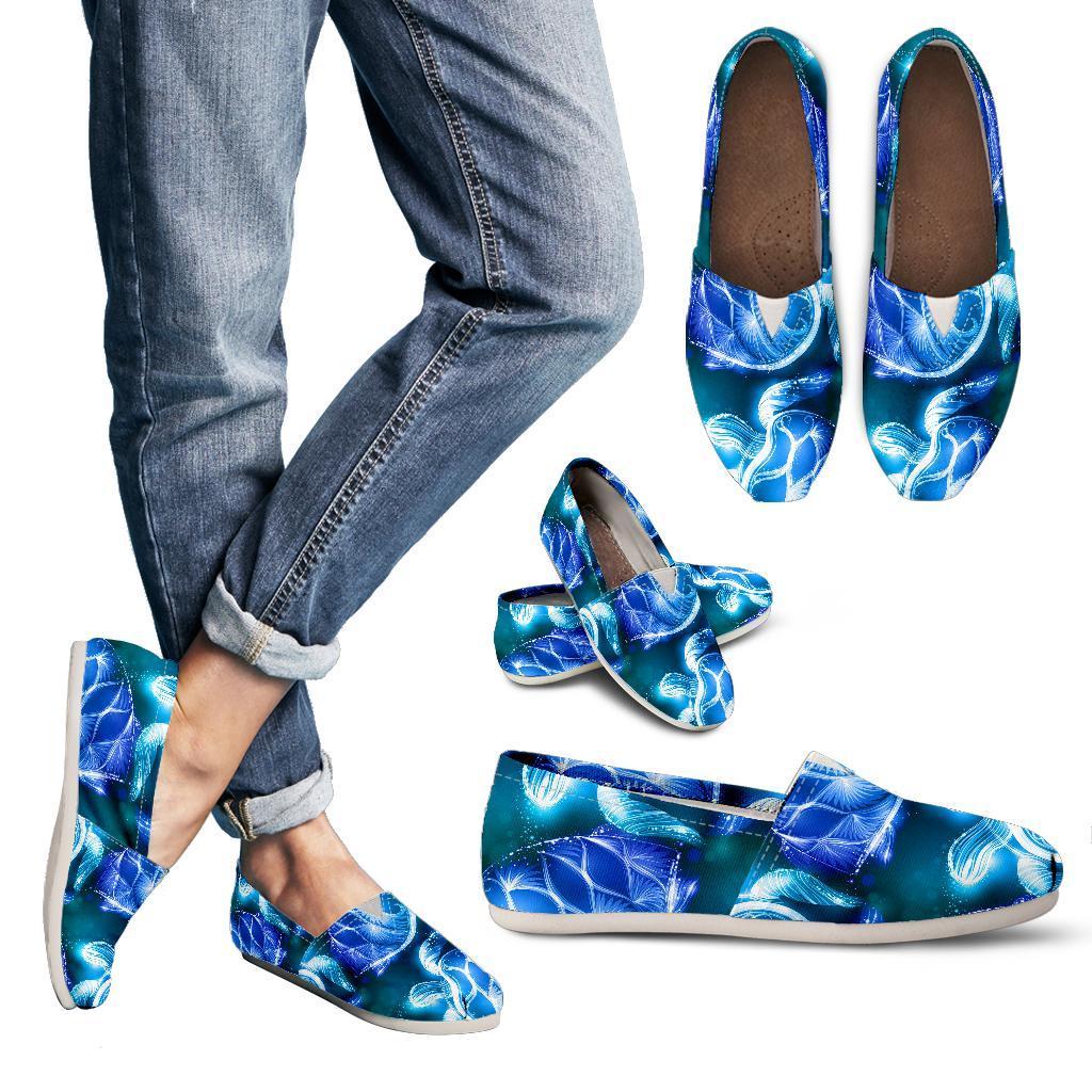 Blue Neon Sea Turtle Print Women Casual Shoes-JorJune.com