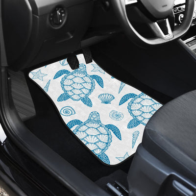 Blue Sea Turtle Pattern Car Floor Mats