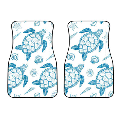 Blue Sea Turtle Pattern Car Floor Mats