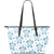 Blue Sea Turtle Pattern Large Leather Tote Bag