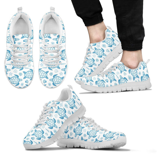 Blue Sea Turtle Pattern Men Sneakers