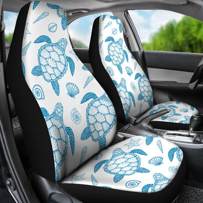 Blue Sea Turtle Pattern Universal Fit Car Seat Covers