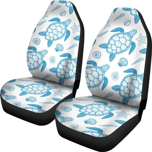 Blue Sea Turtle Pattern Universal Fit Car Seat Covers