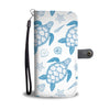 Blue Sea Turtle Pattern Wallet Phone Case