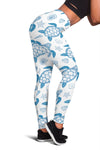 Blue Sea Turtle Pattern Women Leggings