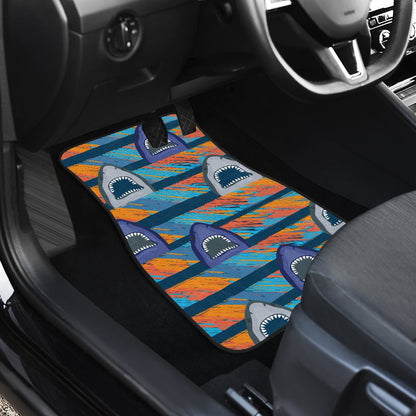 Blue Shark Pattern Car Floor Mats