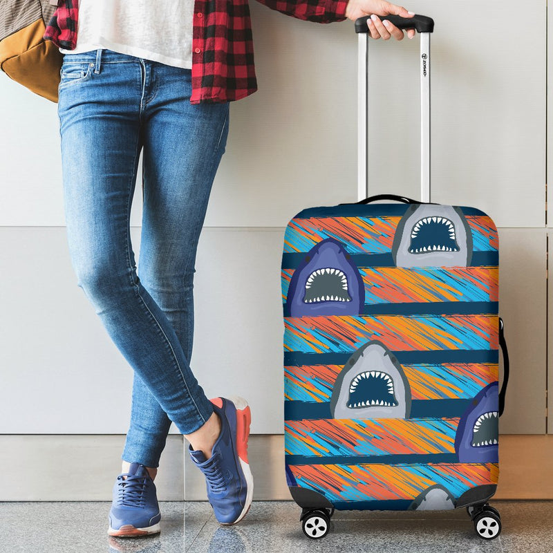 Blue Shark Pattern Luggage Cover Protector