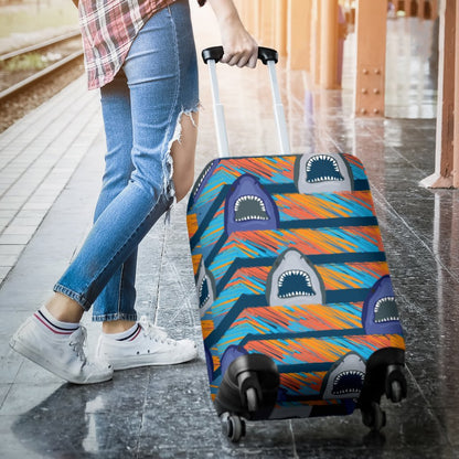 Blue Shark Pattern Luggage Cover Protector