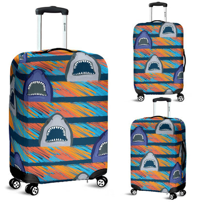 Blue Shark Pattern Luggage Cover Protector