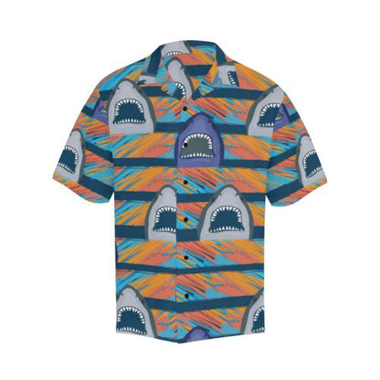 Blue Shark Pattern Men Hawaiian Shirt
