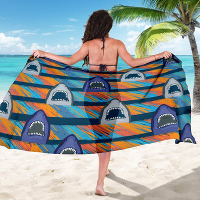 Blue Shark Pattern Beach Sarong Pareo Wrap