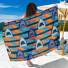 Blue Shark Pattern Beach Sarong Pareo Wrap