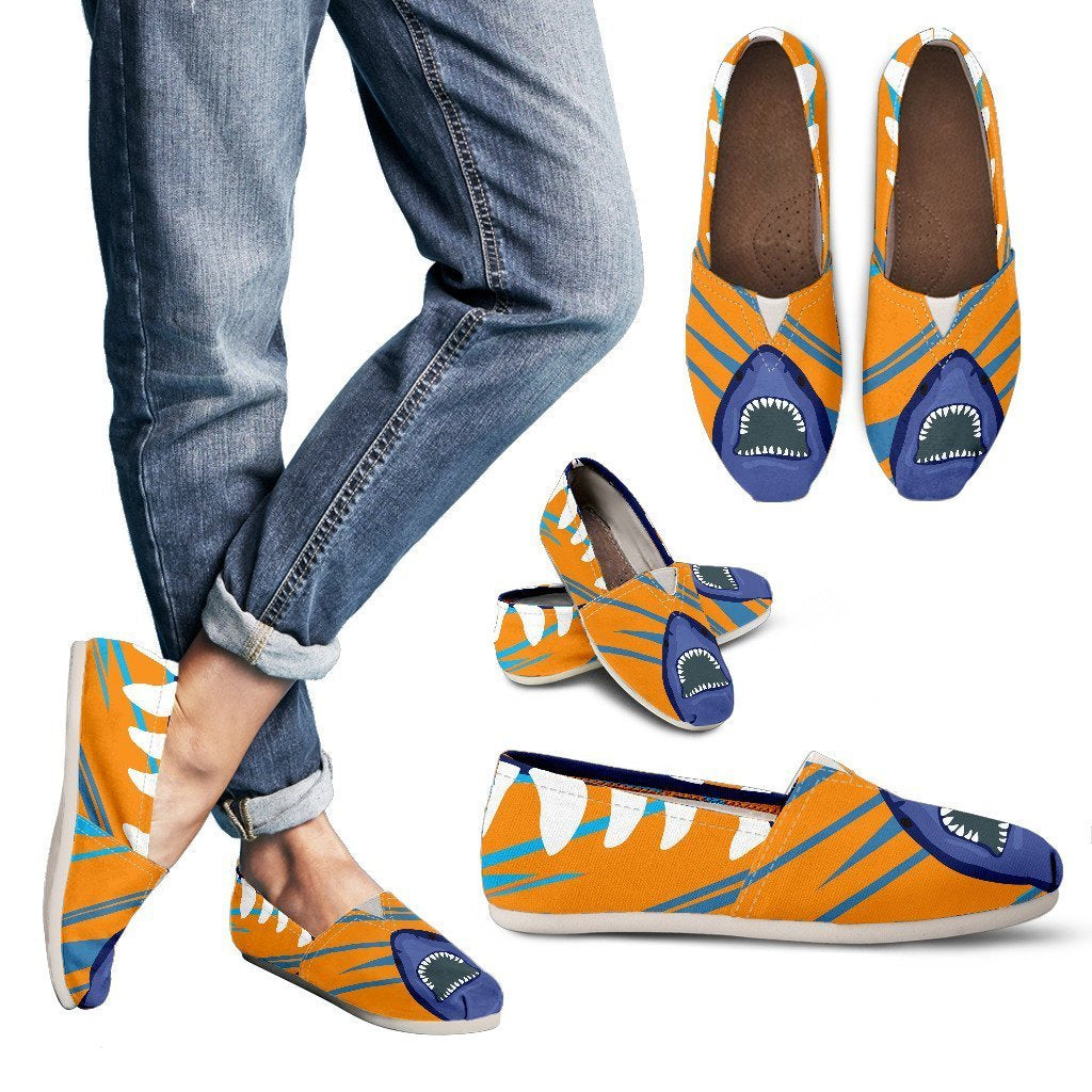 Blue Shark Pattern Tote Women Casual Shoes-JorJune.com