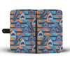 Blue Shark Pattern Wallet Phone Case