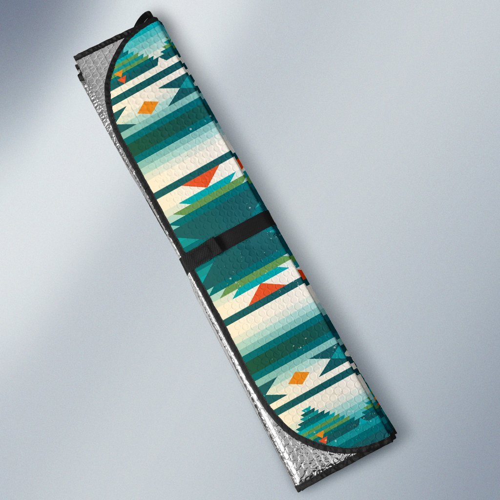 Blue Tribal Aztec Car Sun Shade-JorJune