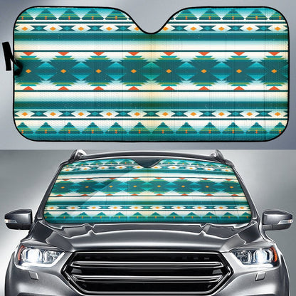 Blue Tribal Aztec Car Sun Shade-JorJune