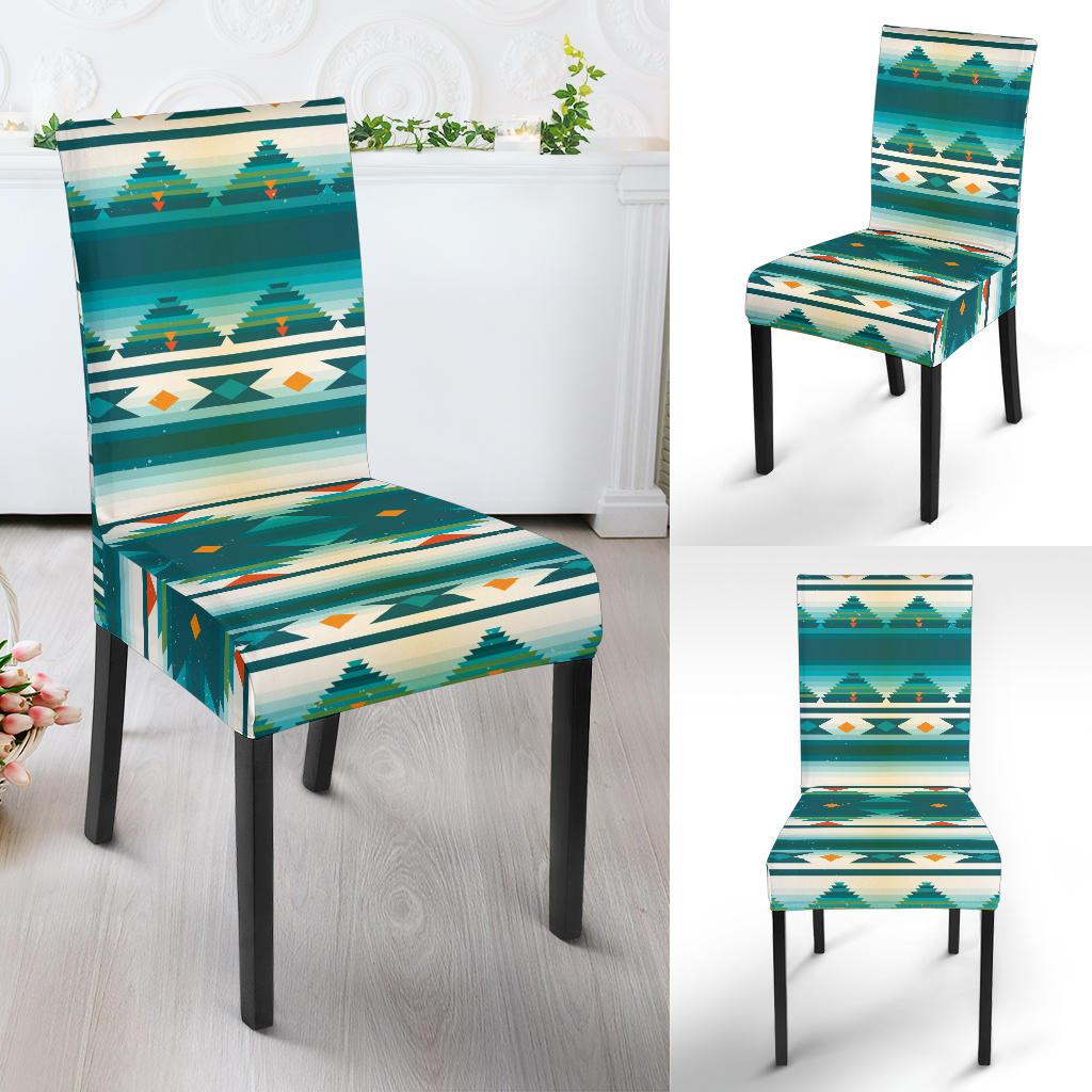 Blue Tribal Aztec Dining Chair Slipcover-JORJUNE.COM