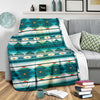 Blue Tribal Aztec Fleece Blanket