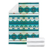 Blue Tribal Aztec Fleece Blanket