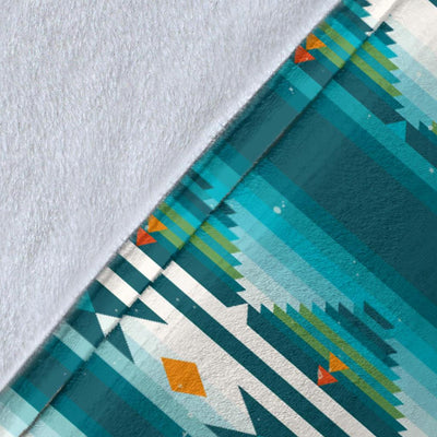 Blue Tribal Aztec Fleece Blanket