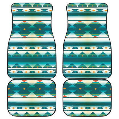 Blue Tribal Aztec Front and Back Car Floor Mats