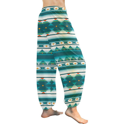Blue Tribal Aztec Harem Pants