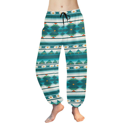 Blue Tribal Aztec Harem Pants