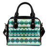 Blue Tribal Aztec Leather Shoulder Handbag