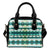 Blue Tribal Aztec Leather Shoulder Handbag