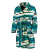 Blue Tribal Aztec Men Bath Robe